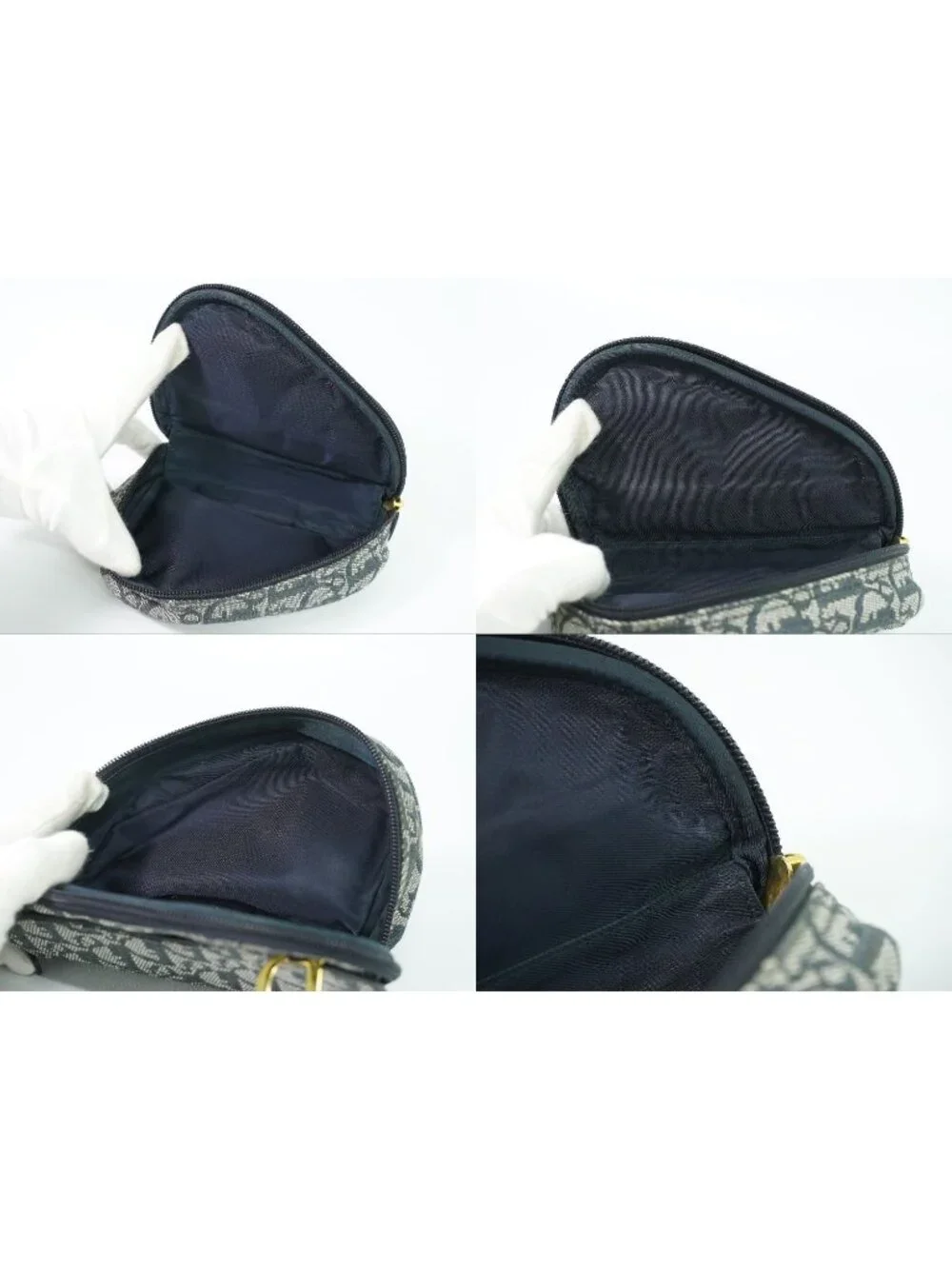 Dior Saddle Trotter Pouch Case Canvas Navy